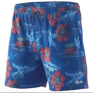 Huk Men’s Pier Volley Swim Trunks Size XXL
